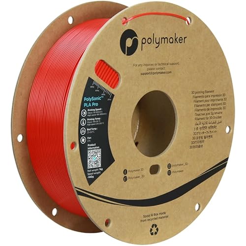 Polymaker PolySonic High Speed PLA PRO - 1.75mm - 1kg - Red von Polymaker