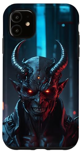 Hülle für iPhone 11 Cyberpunk Dämon Aesthetic Futuristisch Grafik Design Print von Polymerched Cyberpunk