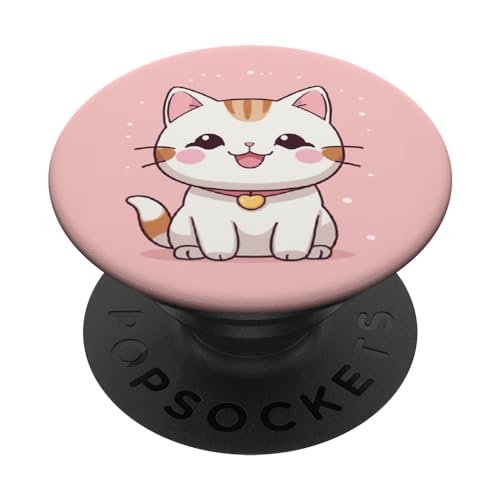 Kawaii Katze Süß Chibi Japanisch Design Print PopSockets mit austauschbarem PopGrip von Polymerched Kawaii