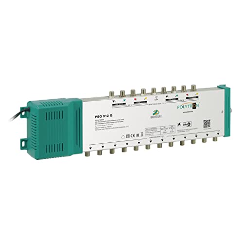 Polytron Green Line PSG 912 Q 9/12 Multischalter, Quad- oder Quattro-LNBs verwendbar (Digital, HDTV, FullHD, 4K, UHD) mit Netzteil von Polytron