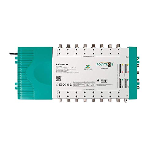 Polytron Green Line PSG 932 Q 9/32 Multischalter, Quad- oder Quattro-LNBs verwendbar (Digital, HDTV, FullHD, 4K, UHD) mit Netzteil von Polytron