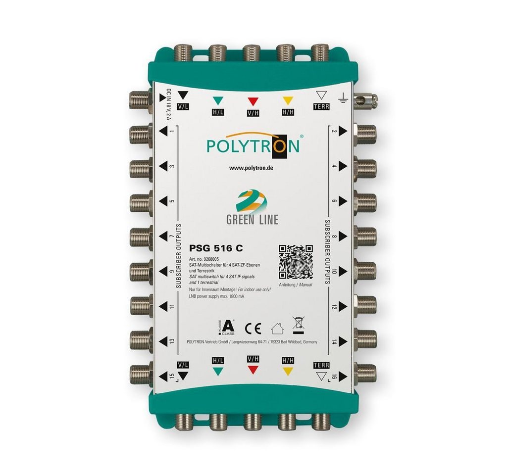 Polytron SAT-Multischalter PSG 516 C, (zusätzliches Polytron Netzteil NG 18/2000F wird benötigt) von Polytron