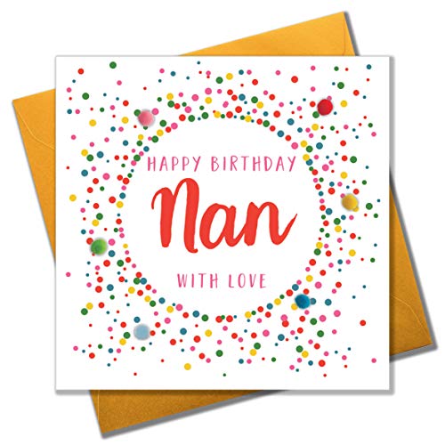 Pom Pom"Happy Birthday Nan, mit Love" Grußkarte von Pom Pom