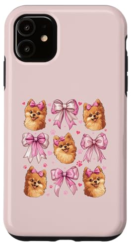 Pommersche Hundemama mit Schleife und rosa Schleife für Mädchen Hülle für iPhone 11 von Pomeranian Dog Coquette Aesthetic Women Clothing