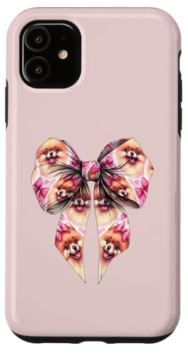 Pommersche Hundemama mit Schleife und rosa Schleife für Mädchen Hülle für iPhone 11 von Pomeranian Dog Coquette Aesthetic Women Clothing