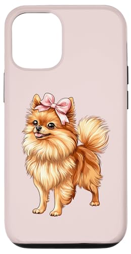 Pommersche Hundemama mit Schleife und rosa Schleife für Mädchen Hülle für iPhone 12/12 Pro von Pomeranian Dog Coquette Aesthetic Women Clothing