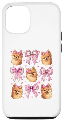 Pommersche Hundemama mit Schleife und rosa Schleife für Mädchen Hülle für iPhone 12/12 Pro von Pomeranian Dog Coquette Aesthetic Women Clothing