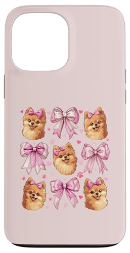 Pommersche Hundemama mit Schleife und rosa Schleife für Mädchen Hülle für iPhone 13 Pro Max von Pomeranian Dog Coquette Aesthetic Women Clothing