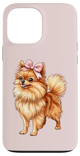 Pommersche Hundemama mit Schleife und rosa Schleife für Mädchen Hülle für iPhone 13 Pro Max von Pomeranian Dog Coquette Aesthetic Women Clothing