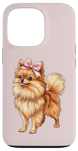 Pommersche Hundemama mit Schleife und rosa Schleife für Mädchen Hülle für iPhone 13 Pro von Pomeranian Dog Coquette Aesthetic Women Clothing