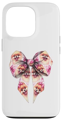 Pommersche Hundemama mit Schleife und rosa Schleife für Mädchen Hülle für iPhone 13 Pro von Pomeranian Dog Coquette Aesthetic Women Clothing