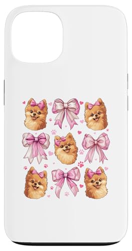Pommersche Hundemama mit Schleife und rosa Schleife für Mädchen Hülle für iPhone 13 von Pomeranian Dog Coquette Aesthetic Women Clothing