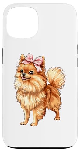 Pommersche Hundemama mit Schleife und rosa Schleife für Mädchen Hülle für iPhone 13 von Pomeranian Dog Coquette Aesthetic Women Clothing