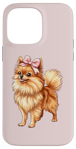 Pommersche Hundemama mit Schleife und rosa Schleife für Mädchen Hülle für iPhone 14 Pro Max von Pomeranian Dog Coquette Aesthetic Women Clothing