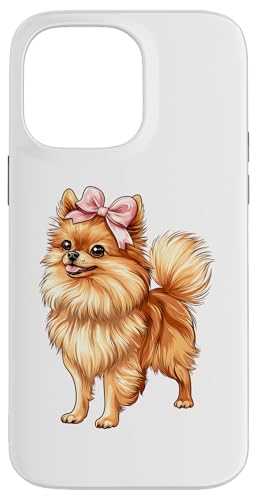 Pommersche Hundemama mit Schleife und rosa Schleife für Mädchen Hülle für iPhone 14 Pro Max von Pomeranian Dog Coquette Aesthetic Women Clothing