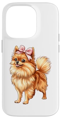 Pommersche Hundemama mit Schleife und rosa Schleife für Mädchen Hülle für iPhone 14 Pro von Pomeranian Dog Coquette Aesthetic Women Clothing