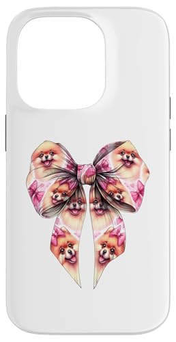 Pommersche Hundemama mit Schleife und rosa Schleife für Mädchen Hülle für iPhone 14 Pro von Pomeranian Dog Coquette Aesthetic Women Clothing