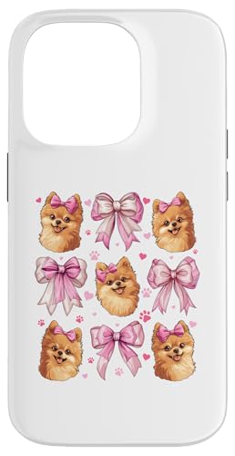 Pommersche Hundemama mit Schleife und rosa Schleife für Mädchen Hülle für iPhone 14 Pro von Pomeranian Dog Coquette Aesthetic Women Clothing