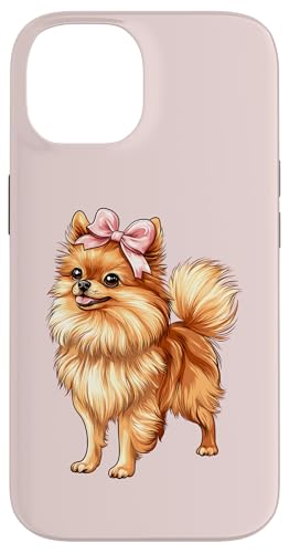 Pommersche Hundemama mit Schleife und rosa Schleife für Mädchen Hülle für iPhone 14 von Pomeranian Dog Coquette Aesthetic Women Clothing