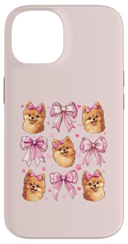Pommersche Hundemama mit Schleife und rosa Schleife für Mädchen Hülle für iPhone 14 von Pomeranian Dog Coquette Aesthetic Women Clothing
