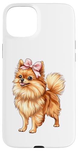 Pommersche Hundemama mit Schleife und rosa Schleife für Mädchen Hülle für iPhone 15 Plus von Pomeranian Dog Coquette Aesthetic Women Clothing