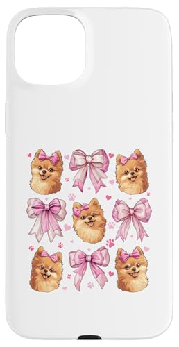 Pommersche Hundemama mit Schleife und rosa Schleife für Mädchen Hülle für iPhone 15 Plus von Pomeranian Dog Coquette Aesthetic Women Clothing