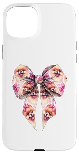 Pommersche Hundemama mit Schleife und rosa Schleife für Mädchen Hülle für iPhone 15 Plus von Pomeranian Dog Coquette Aesthetic Women Clothing