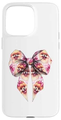 Pommersche Hundemama mit Schleife und rosa Schleife für Mädchen Hülle für iPhone 15 Pro Max von Pomeranian Dog Coquette Aesthetic Women Clothing