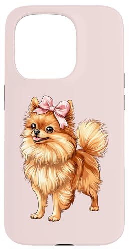 Pommersche Hundemama mit Schleife und rosa Schleife für Mädchen Hülle für iPhone 15 Pro von Pomeranian Dog Coquette Aesthetic Women Clothing