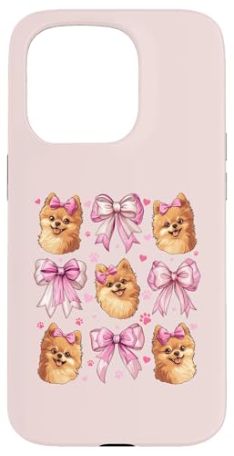 Pommersche Hundemama mit Schleife und rosa Schleife für Mädchen Hülle für iPhone 15 Pro von Pomeranian Dog Coquette Aesthetic Women Clothing