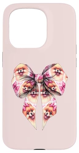 Pommersche Hundemama mit Schleife und rosa Schleife für Mädchen Hülle für iPhone 15 Pro von Pomeranian Dog Coquette Aesthetic Women Clothing
