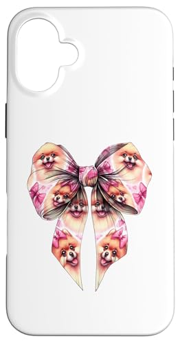Pommersche Hundemama mit Schleife und rosa Schleife für Mädchen Hülle für iPhone 16 Plus von Pomeranian Dog Coquette Aesthetic Women Clothing