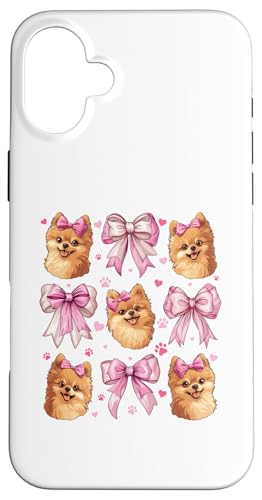 Pommersche Hundemama mit Schleife und rosa Schleife für Mädchen Hülle für iPhone 16 Plus von Pomeranian Dog Coquette Aesthetic Women Clothing