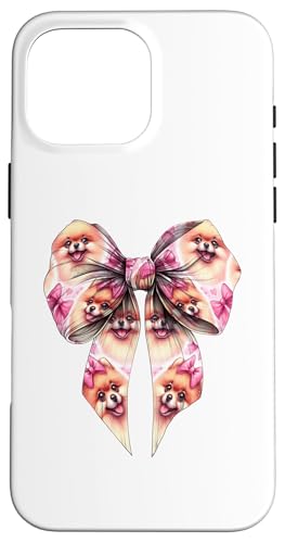 Pommersche Hundemama mit Schleife und rosa Schleife für Mädchen Hülle für iPhone 16 Pro Max von Pomeranian Dog Coquette Aesthetic Women Clothing