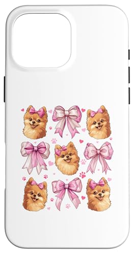 Pommersche Hundemama mit Schleife und rosa Schleife für Mädchen Hülle für iPhone 16 Pro Max von Pomeranian Dog Coquette Aesthetic Women Clothing
