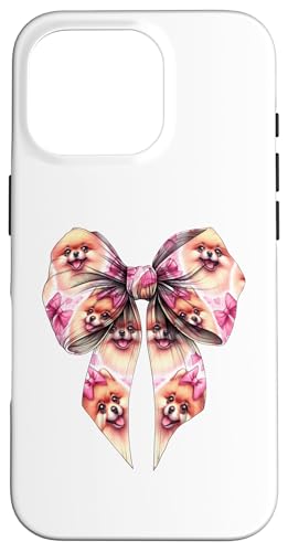 Pommersche Hundemama mit Schleife und rosa Schleife für Mädchen Hülle für iPhone 16 Pro von Pomeranian Dog Coquette Aesthetic Women Clothing
