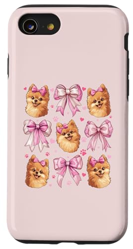 Pommersche Hundemama mit Schleife und rosa Schleife für Mädchen Hülle für iPhone SE (2020) / 7 / 8 von Pomeranian Dog Coquette Aesthetic Women Clothing