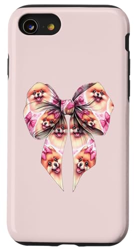 Pommersche Hundemama mit Schleife und rosa Schleife für Mädchen Hülle für iPhone SE (2020) / 7 / 8 von Pomeranian Dog Coquette Aesthetic Women Clothing