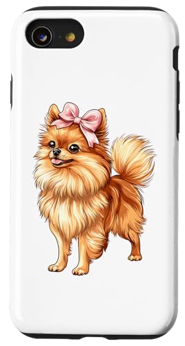 Pommersche Hundemama mit Schleife und rosa Schleife für Mädchen Hülle für iPhone SE (2020) / 7 / 8 von Pomeranian Dog Coquette Aesthetic Women Clothing