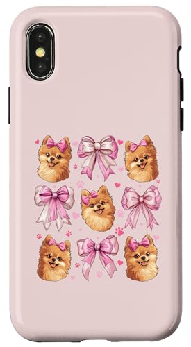 Pommersche Hundemama mit Schleife und rosa Schleife für Mädchen Hülle für iPhone X/XS von Pomeranian Dog Coquette Aesthetic Women Clothing