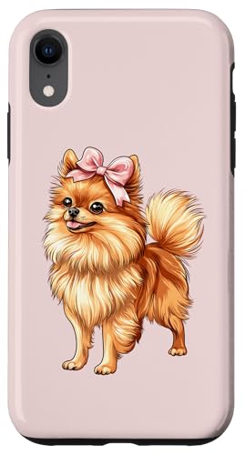 Pommersche Hundemama mit Schleife und rosa Schleife für Mädchen Hülle für iPhone XR von Pomeranian Dog Coquette Aesthetic Women Clothing