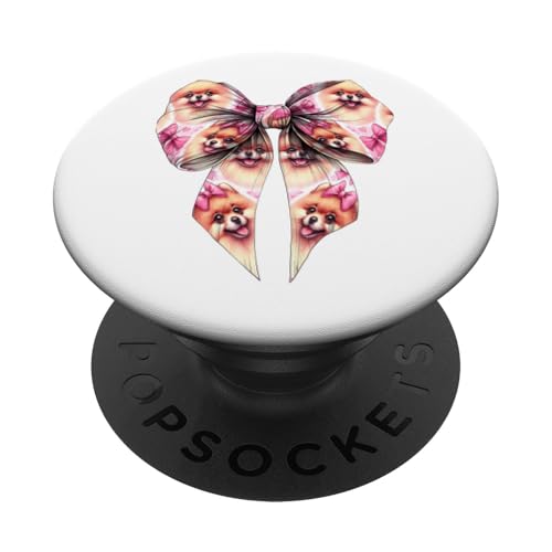 Pommersche Hundemama mit Schleife und rosa Schleife für Mädchen PopSockets Klebender PopGrip Pommersche Hundemama mit Schleife und rosa Schleife für Mädchen PopSockets Klebender PopGrip von Pomeranian Dog Coquette Aesthetic Women Clothing