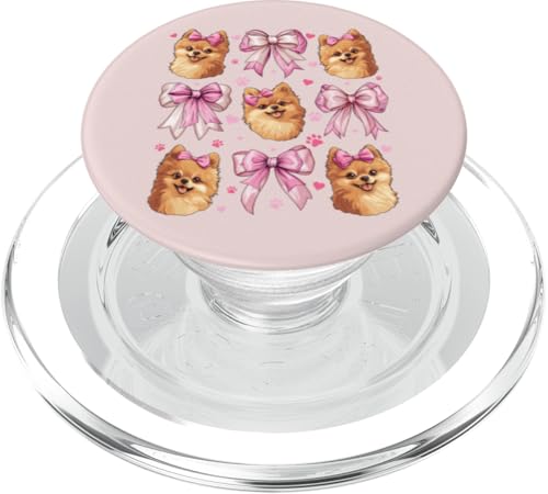 Pommersche Hundemama mit Schleife und rosa Schleife für Mädchen PopSockets PopGrip für MagSafe von Pomeranian Dog Coquette Aesthetic Women Clothing