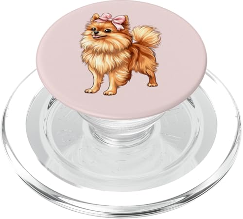 Pommersche Hundemama mit Schleife und rosa Schleife für Mädchen PopSockets PopGrip für MagSafe von Pomeranian Dog Coquette Aesthetic Women Clothing