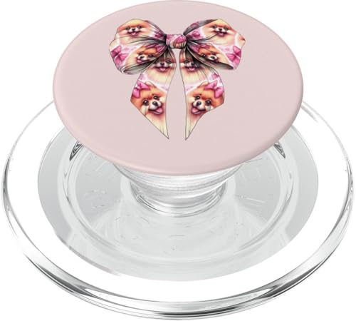 Pommersche Hundemama mit Schleife und rosa Schleife für Mädchen PopSockets PopGrip für MagSafe von Pomeranian Dog Coquette Aesthetic Women Clothing