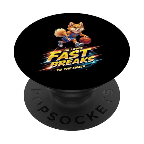 Lustiges Basketball-Geschenk für Zwergspitz-Hundeliebhaber PopSockets Klebender PopGrip von Pomeranian Fun Designs
