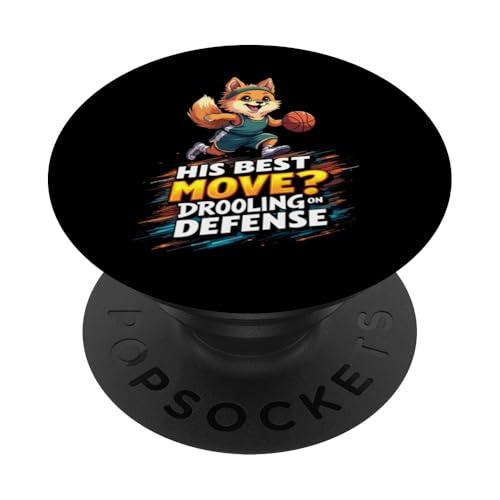 Lustiges Basketball-Geschenk für Zwergspitz-Hundeliebhaber PopSockets Klebender PopGrip von Pomeranian Fun Designs