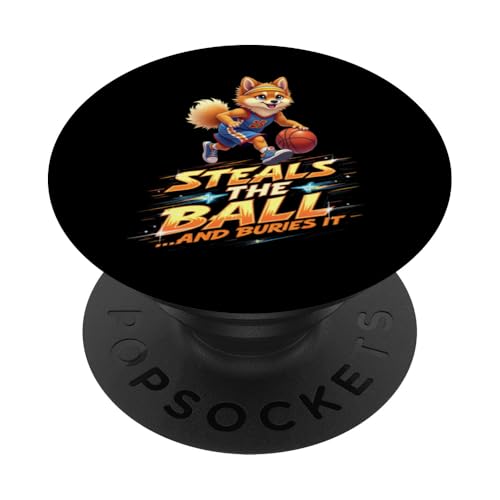 Lustiges Basketball-Geschenk für Zwergspitz-Hundeliebhaber PopSockets Klebender PopGrip von Pomeranian Fun Designs