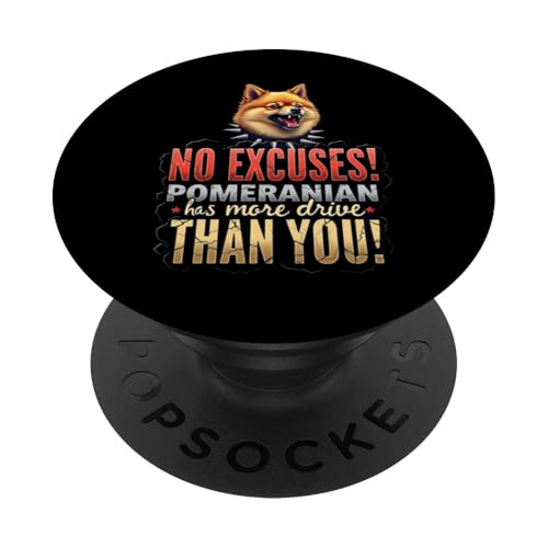 Lustiges Geschenk für Zwergspitz-Hundebesitzer PopSockets Klebender PopGrip von Pomeranian Fun Designs