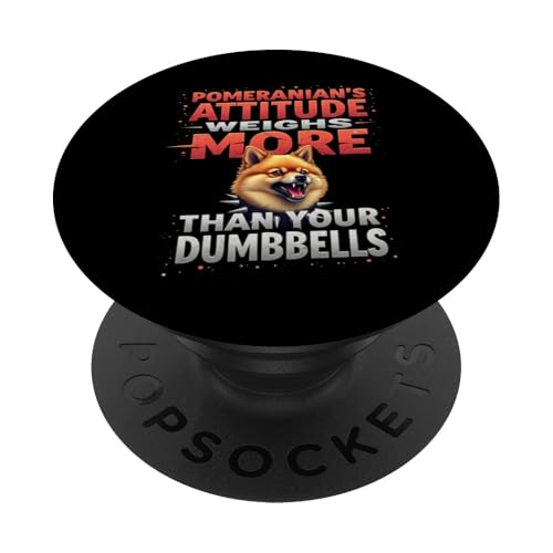 Lustiges Geschenk für Zwergspitz-Hundebesitzer PopSockets Klebender PopGrip von Pomeranian Fun Designs